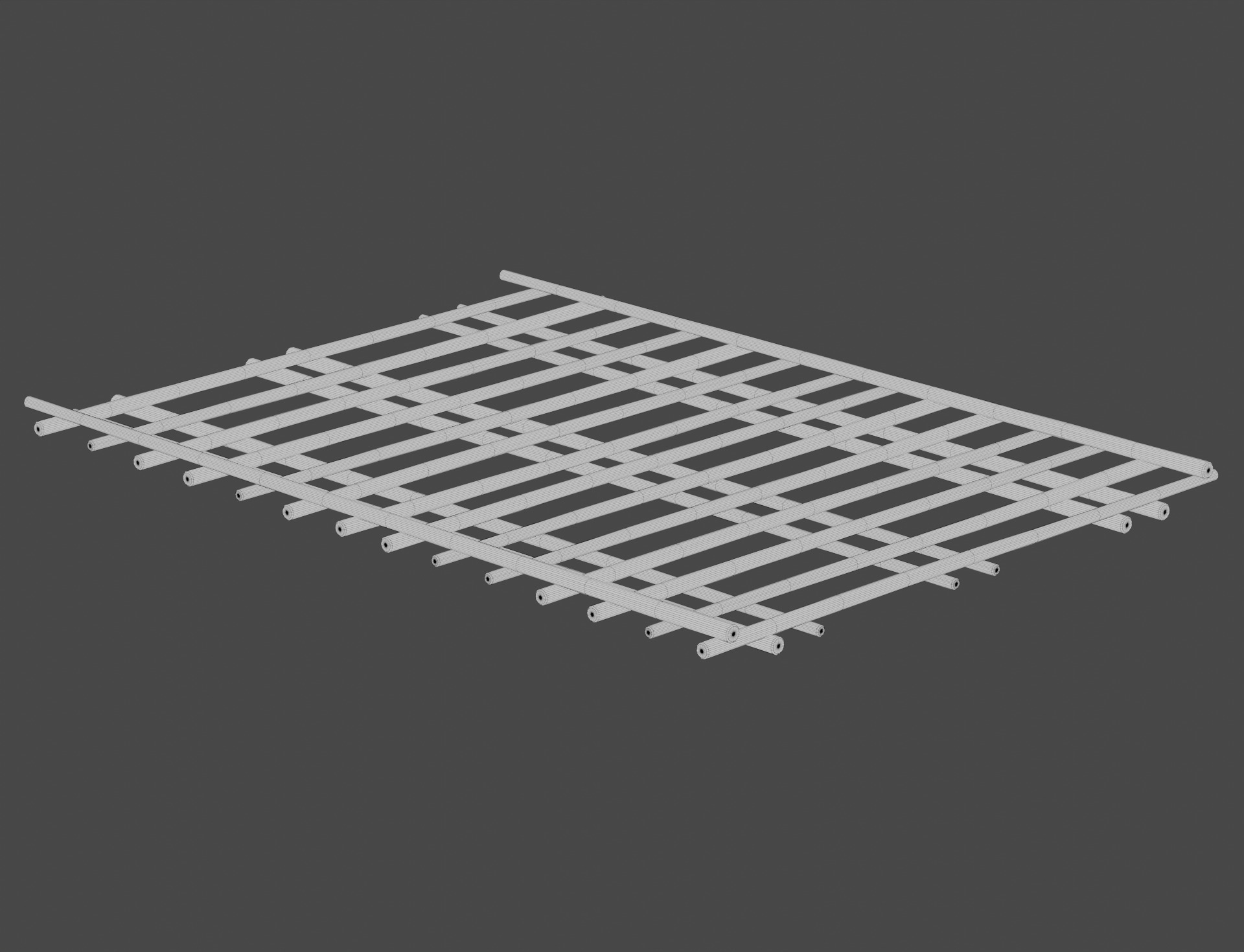 Traditional Wooden Aquaculture Raft and Fishing Raft 3D model_17