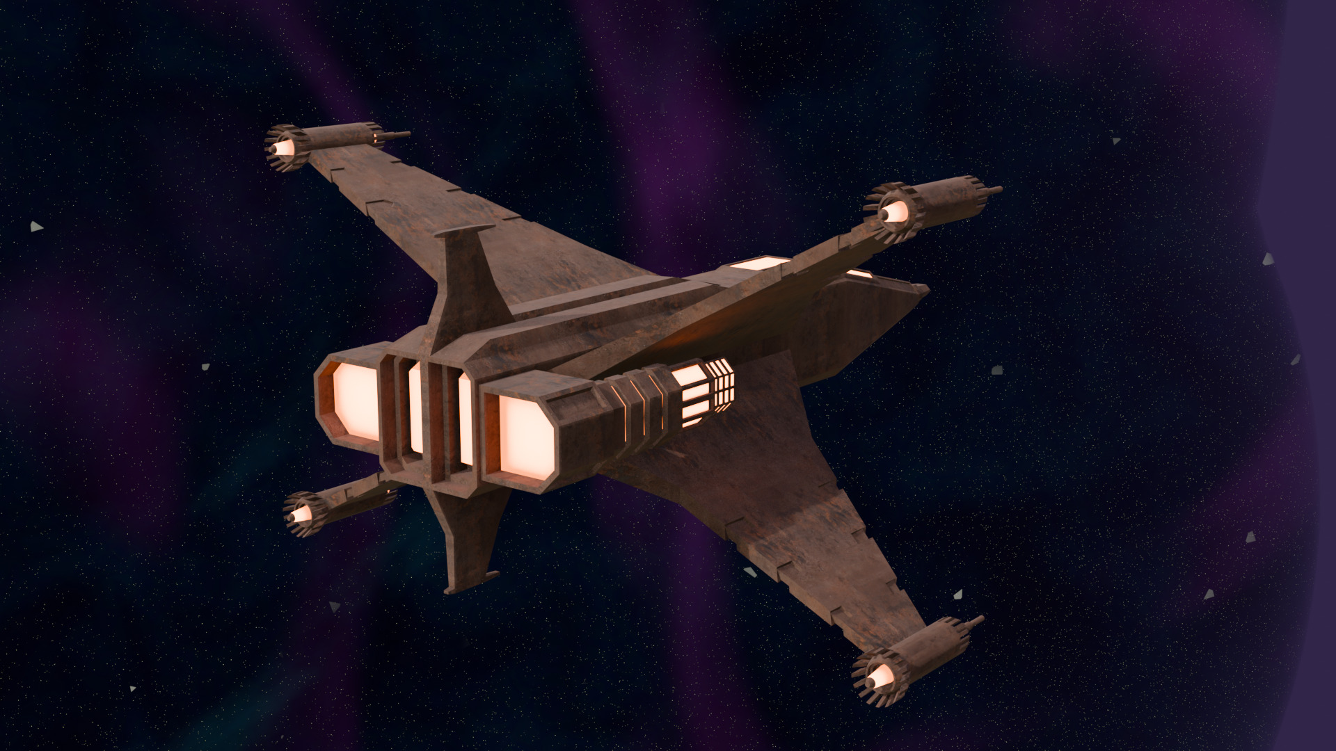 Military Airplane Low-poly 3D model_2