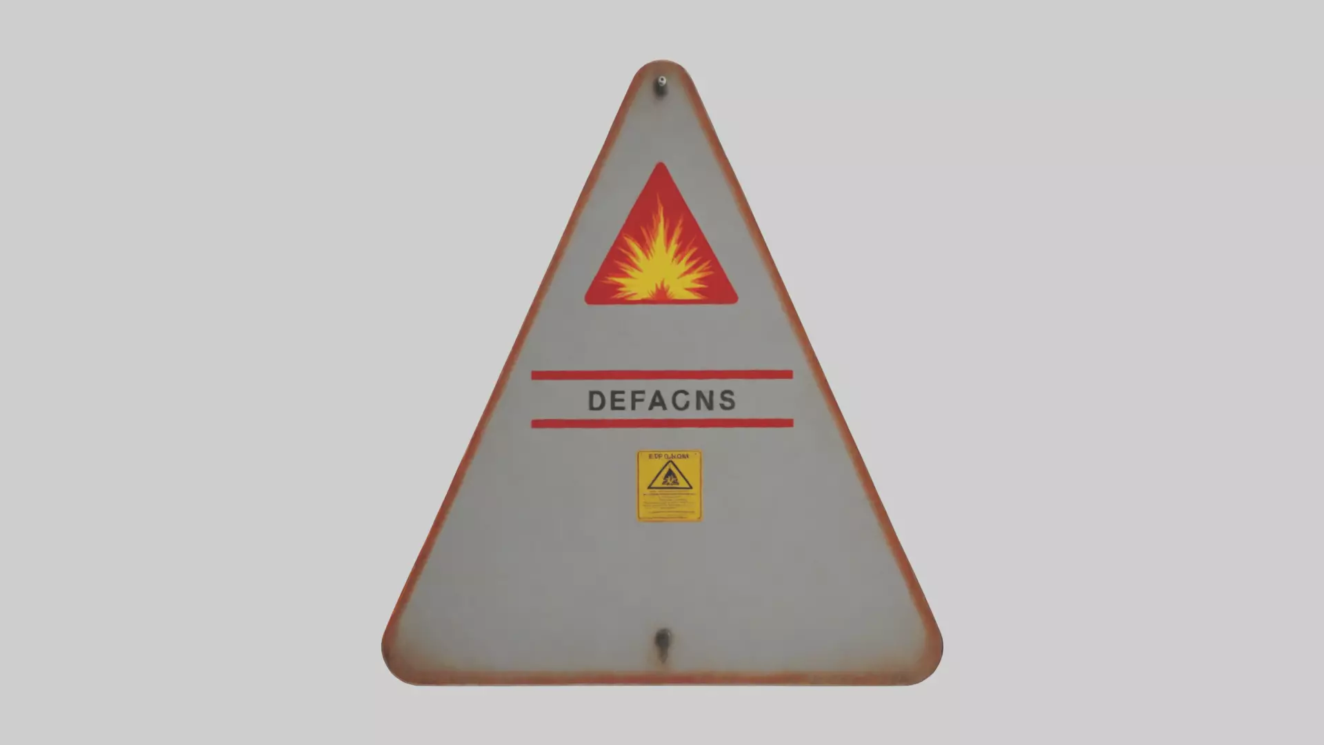 Explosion Risk Danger Sign model 3D model_0
