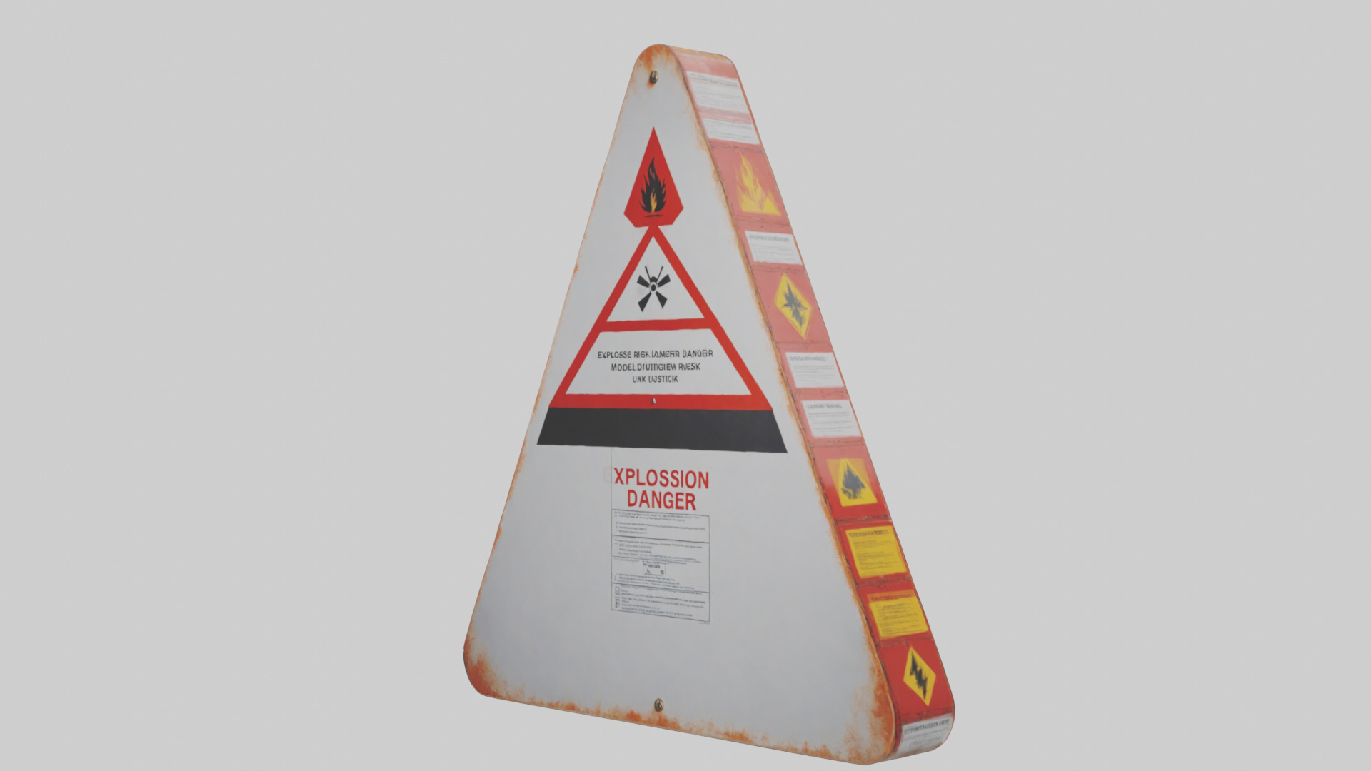 Explosion Risk Danger Sign model 3D model_8