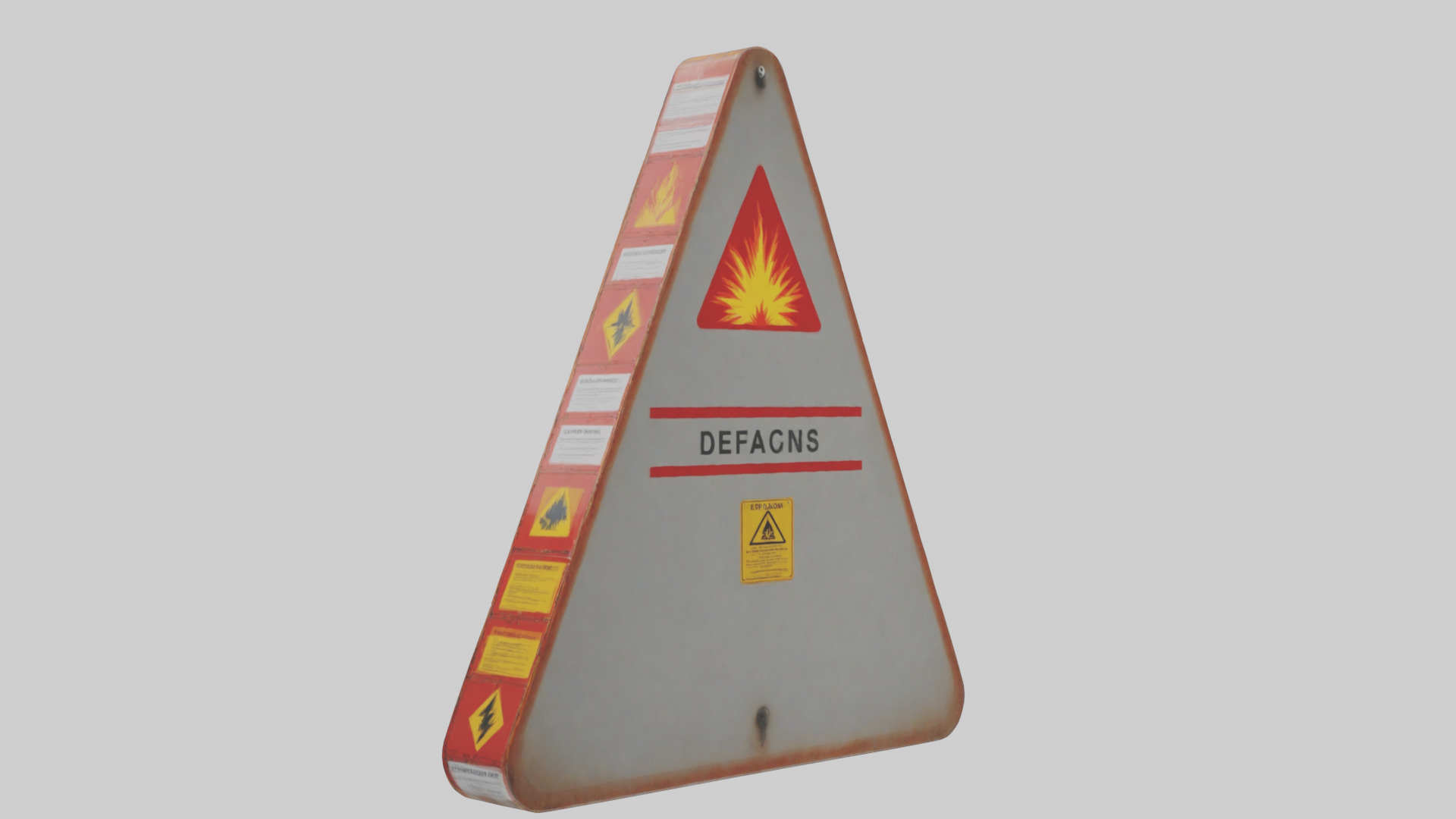 Explosion Risk Danger Sign model 3D model_1