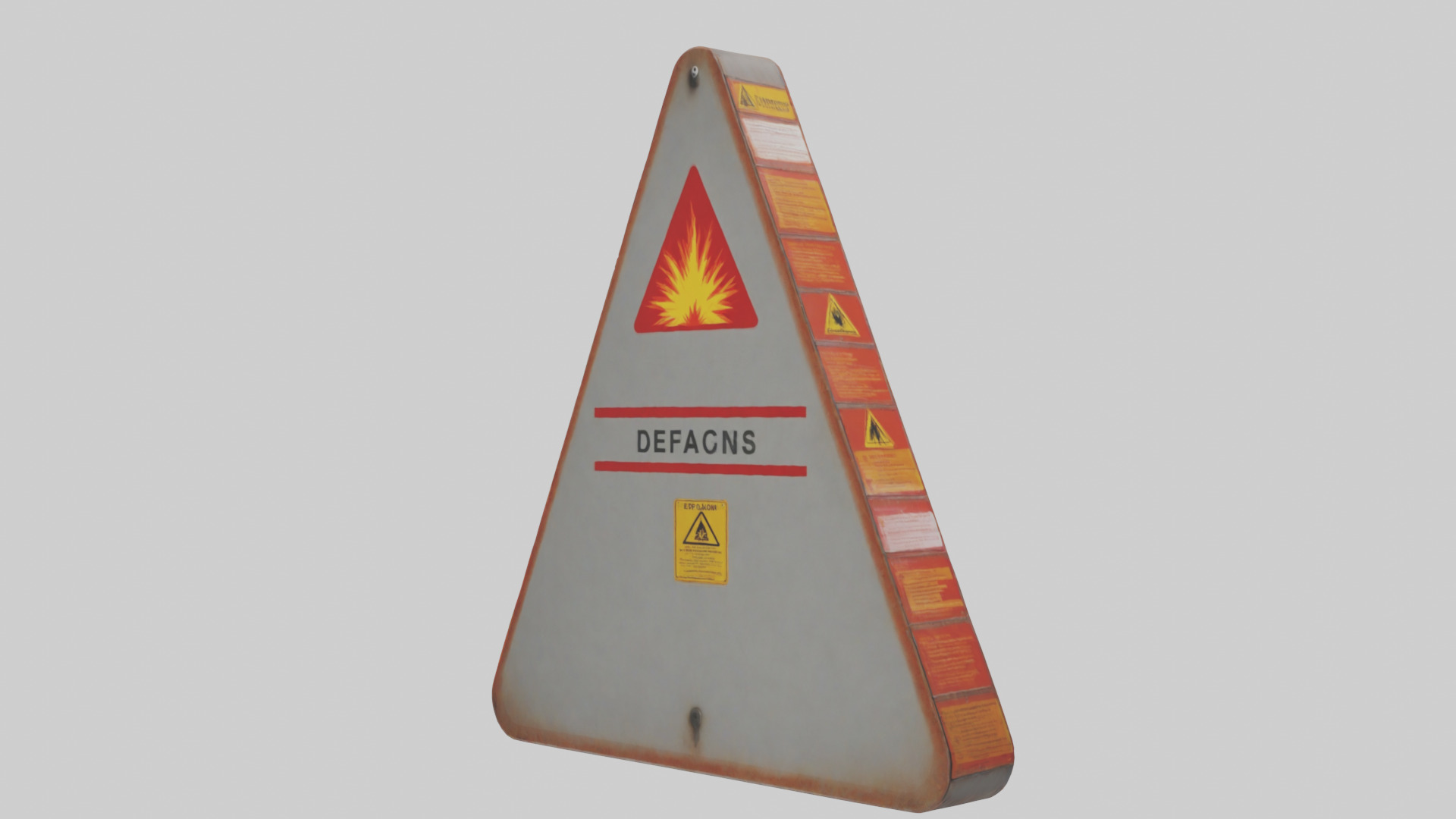 Explosion Risk Danger Sign model 3D model_2