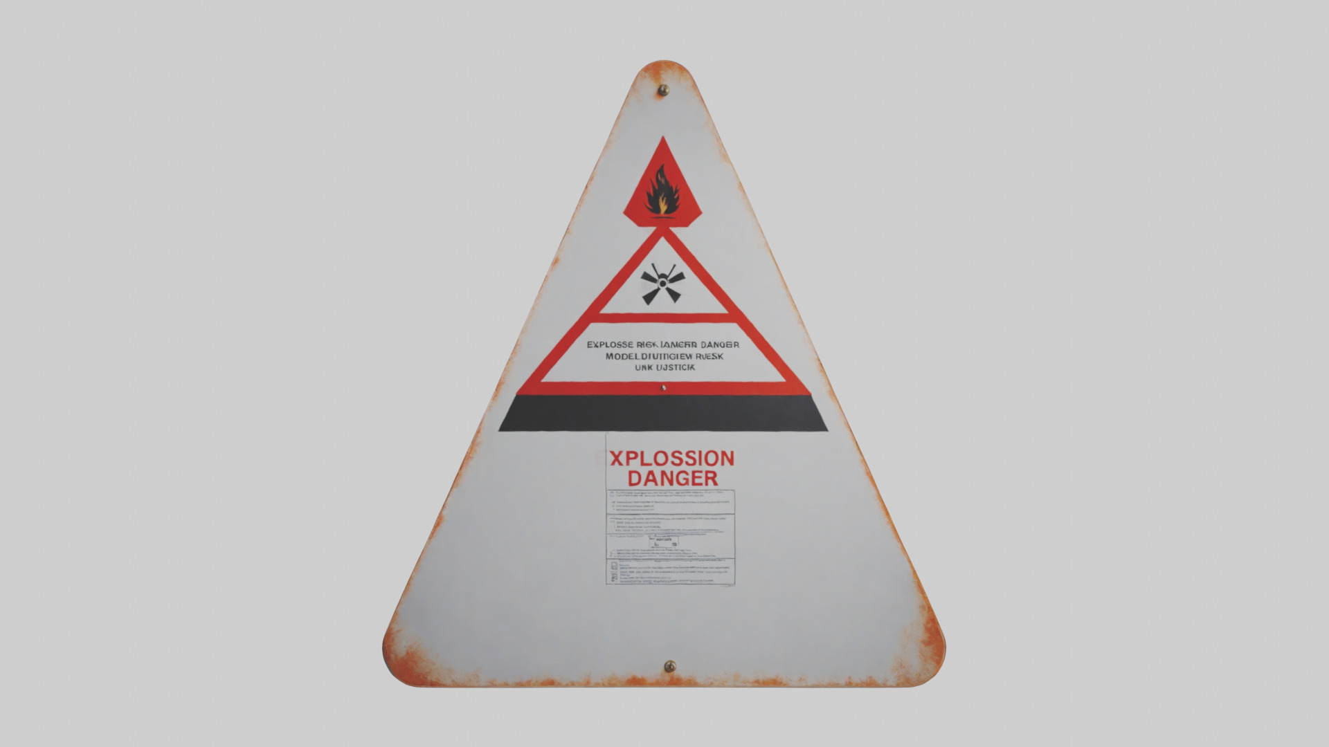 Explosion Risk Danger Sign model 3D model_9