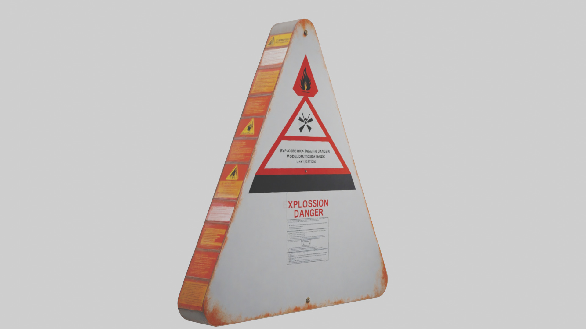 Explosion Risk Danger Sign model 3D model_7