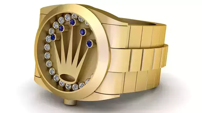 ROLEX WATCH DESIGN RING 3D PRINTABLE MODEL