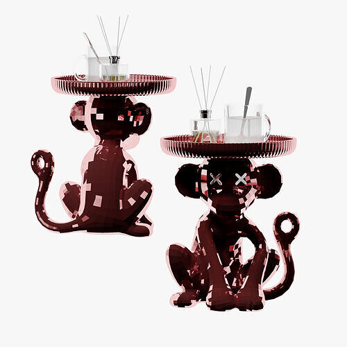 Modern metal monkey side table-cr 3D model
