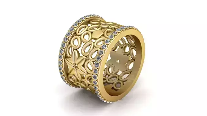FANCY MOTIF WEDDING RING 3D PRINTABLE MODEL