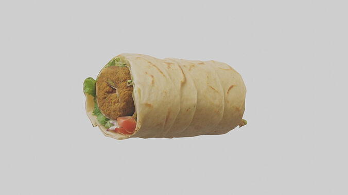 Falafel wrap model 3D model 2