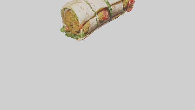Falafel wrap model 3D model 7
