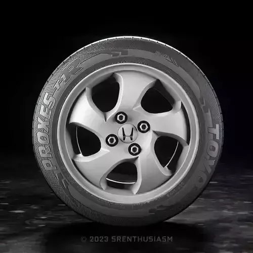 Honda Civic EK4 VTi SiR OEM Rim Wheel Game Ready 3D Model