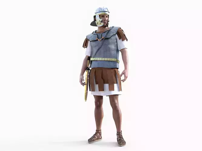 Roman legion Soldier Rigged Low-poly 3D model