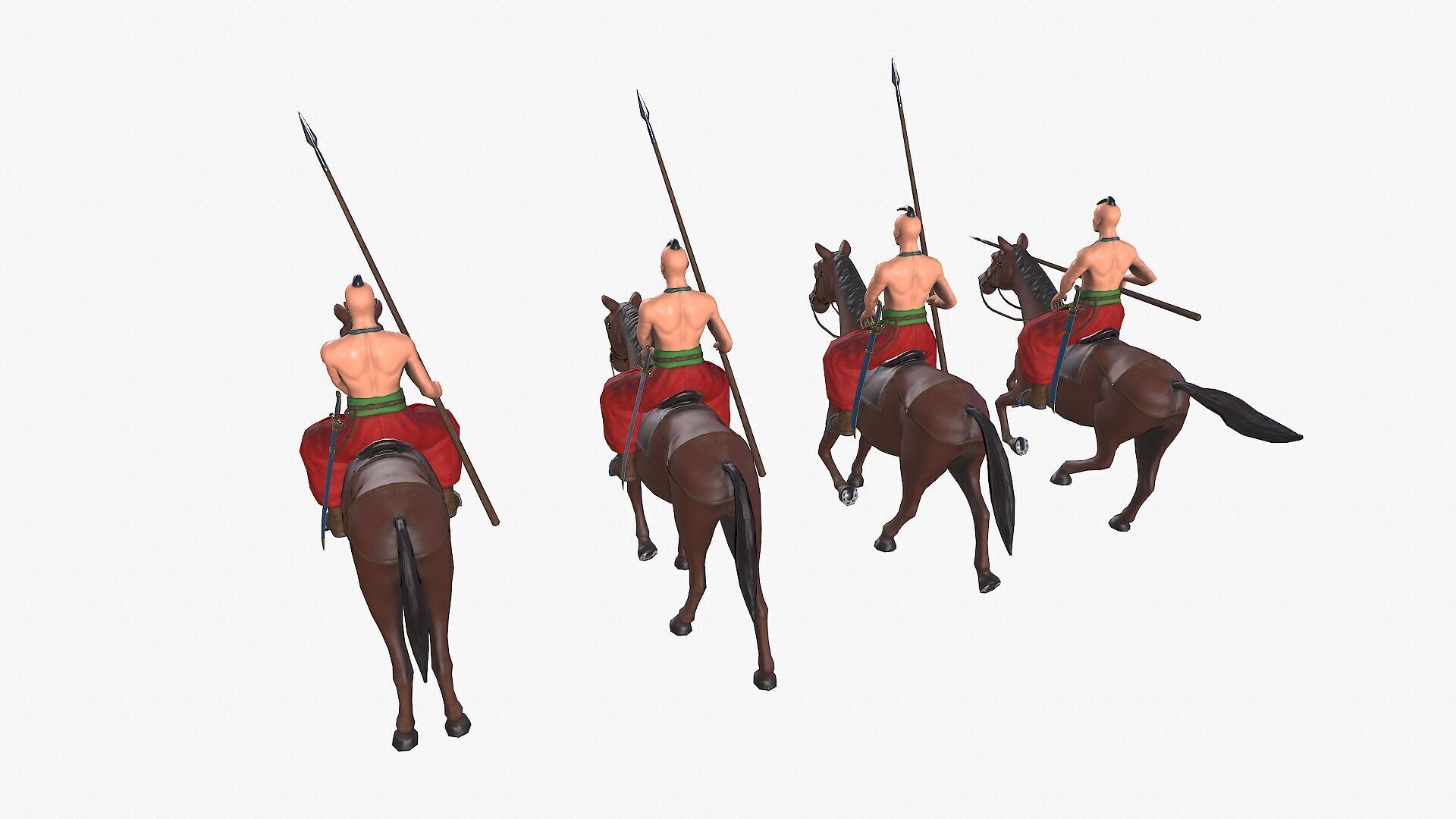 Ukrainian cossack-rider Low-poly 3D model_13