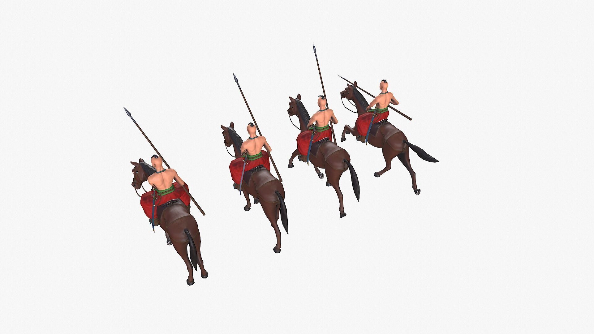 Ukrainian cossack-rider Low-poly 3D model_16