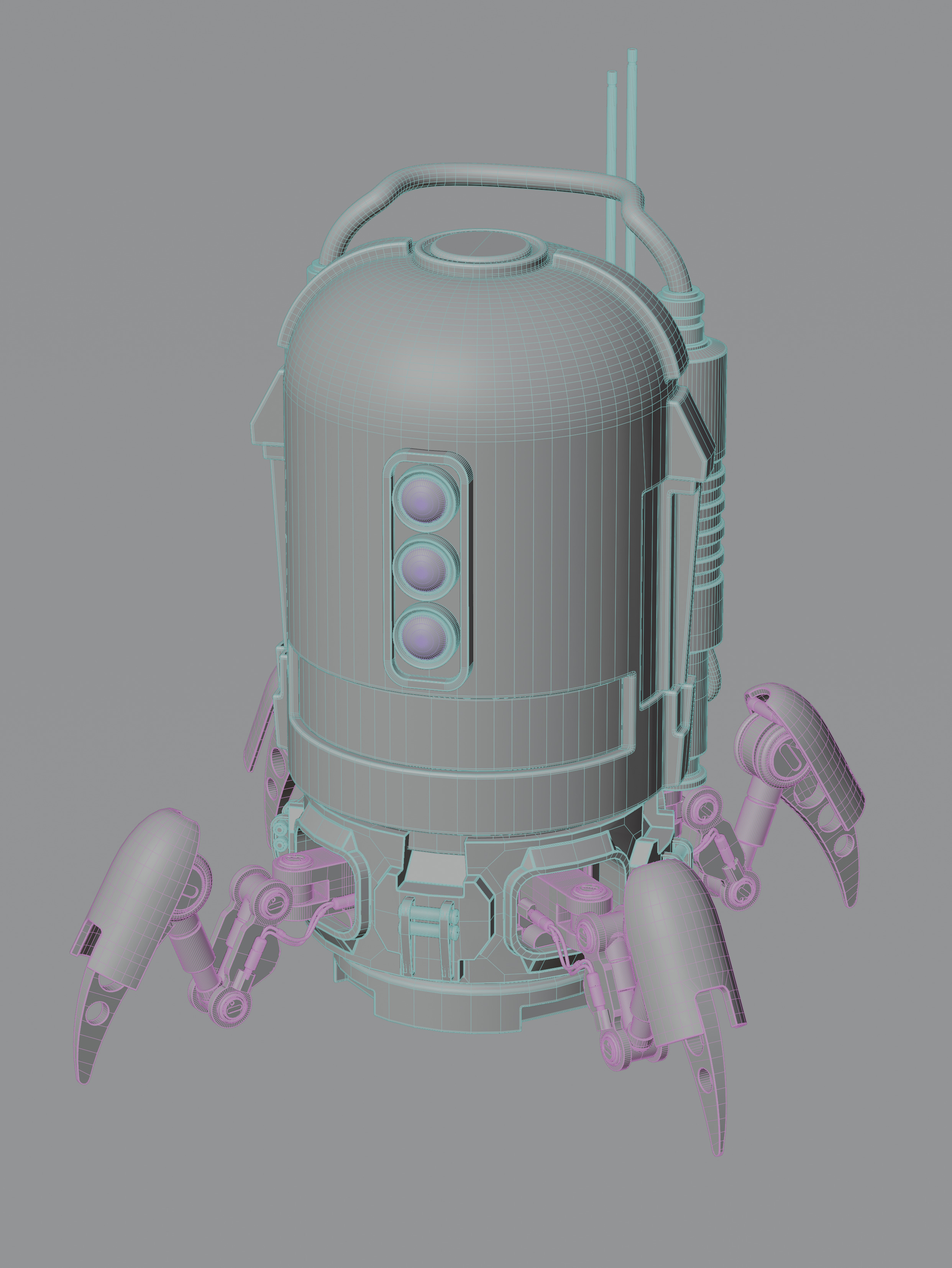 Spider robot sci-fi 3d model 3D model_3