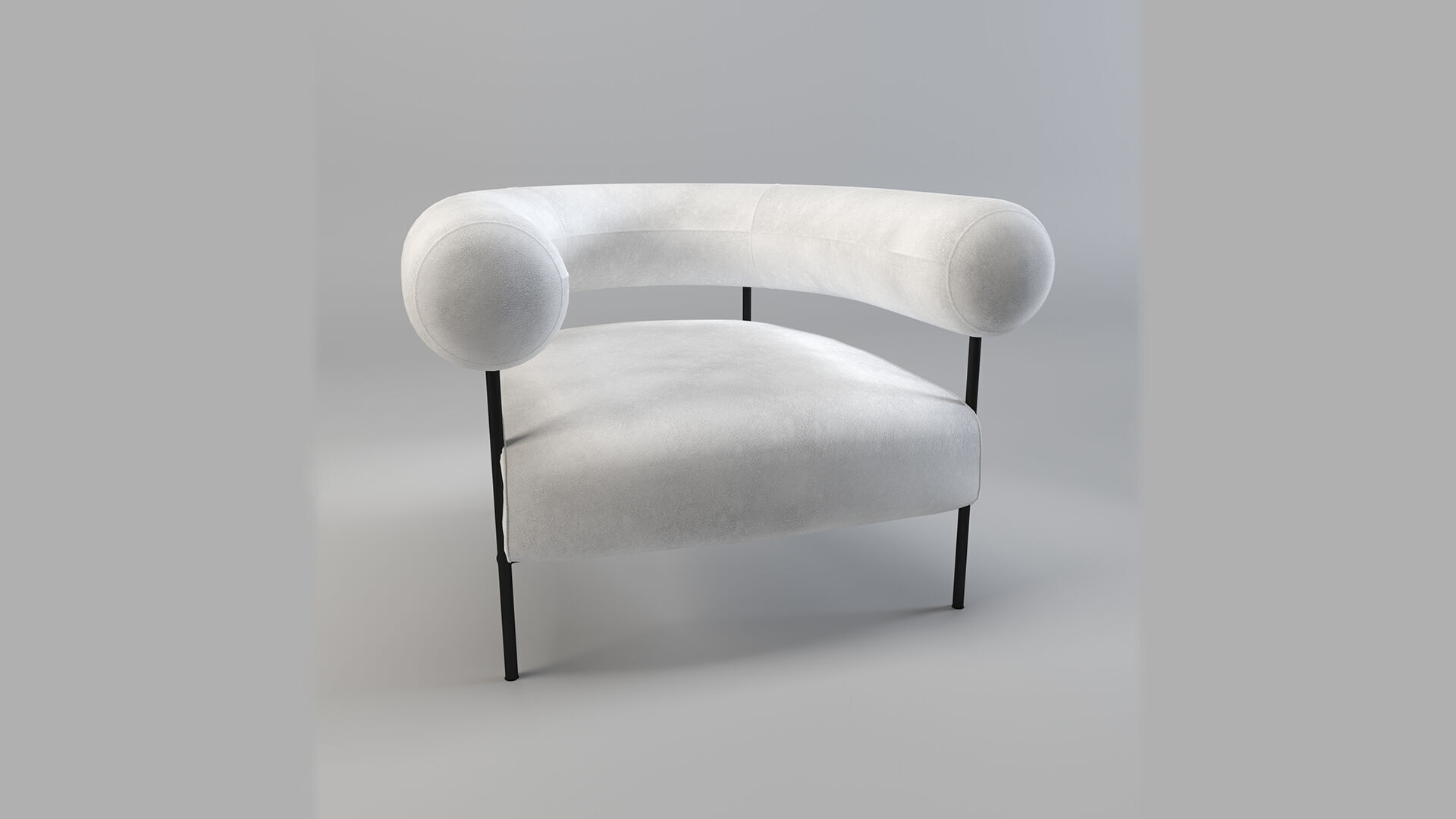 Modern Accent Chair 3d Model Low-poly 3D model_8