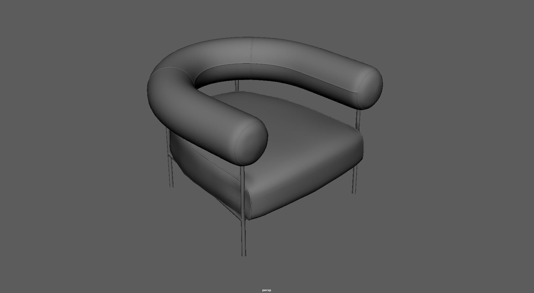 Modern Accent Chair 3d Model Low-poly 3D model_12
