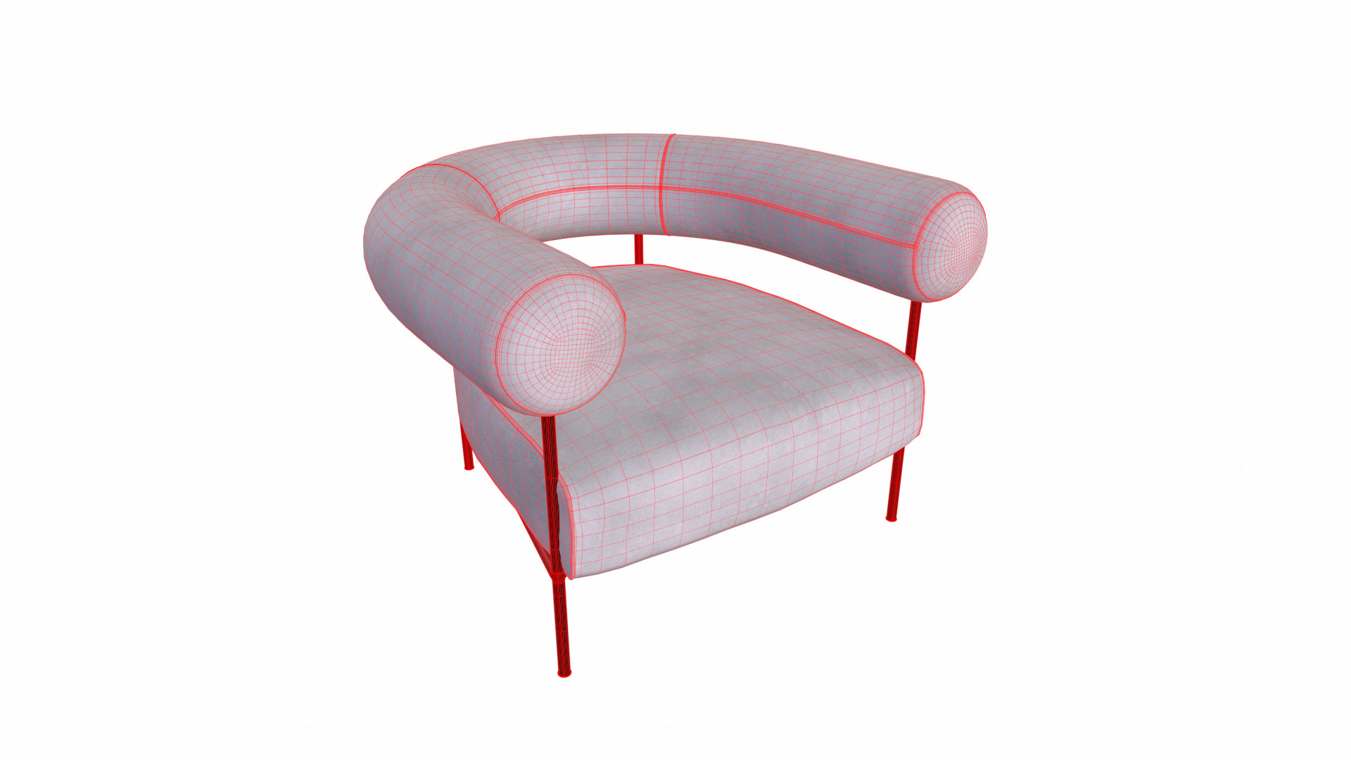 Modern Accent Chair 3d Model Low-poly 3D model_9