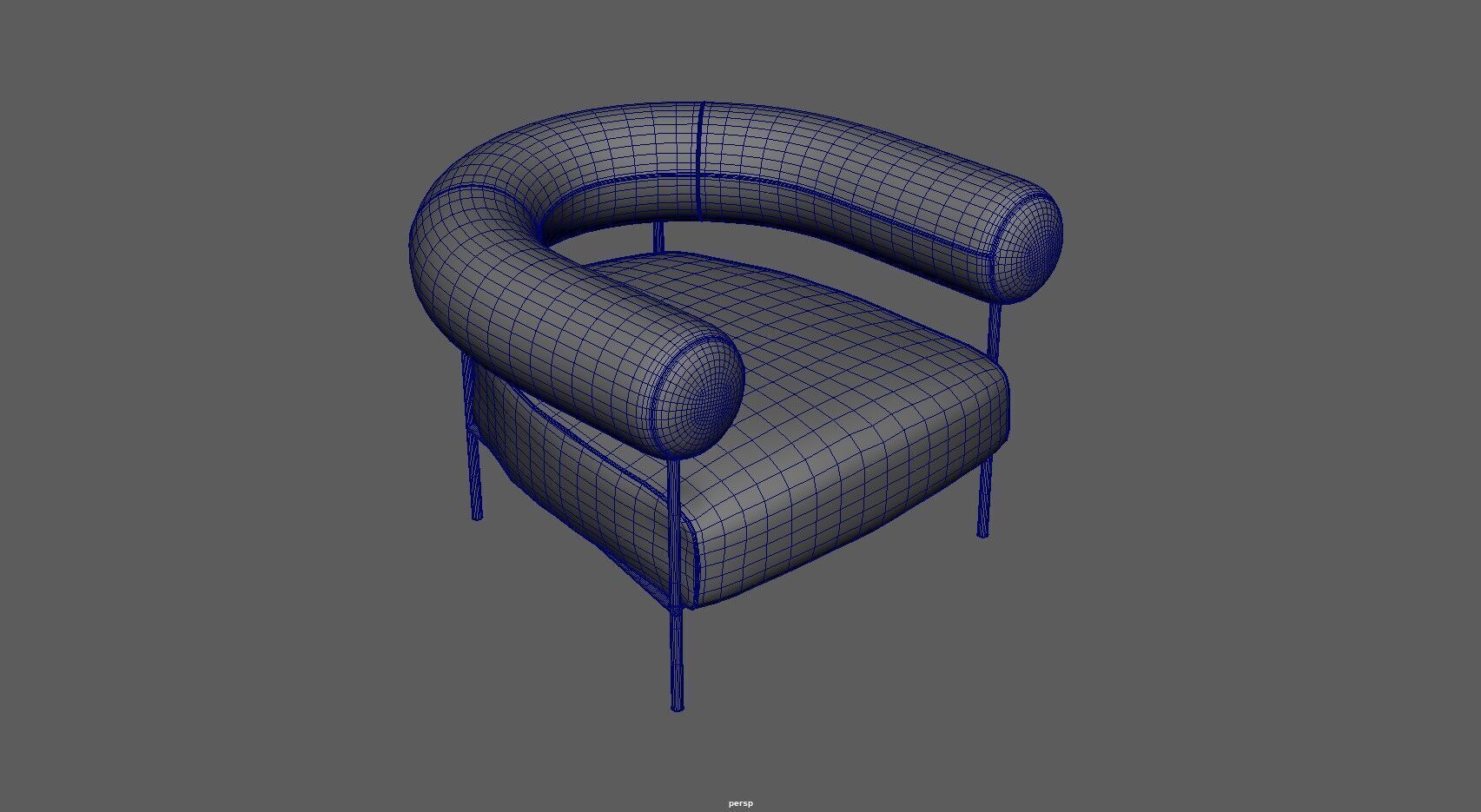 Modern Accent Chair 3d Model Low-poly 3D model_11