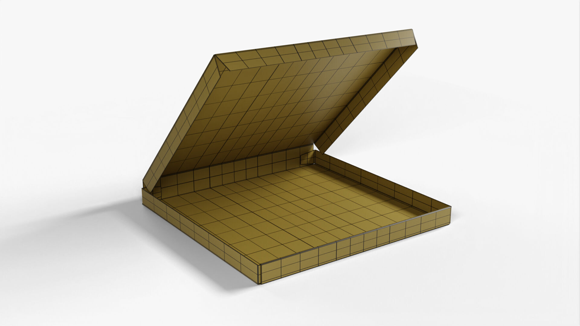 8 inch Kraft Paper Open Pizza Box 3D model_17