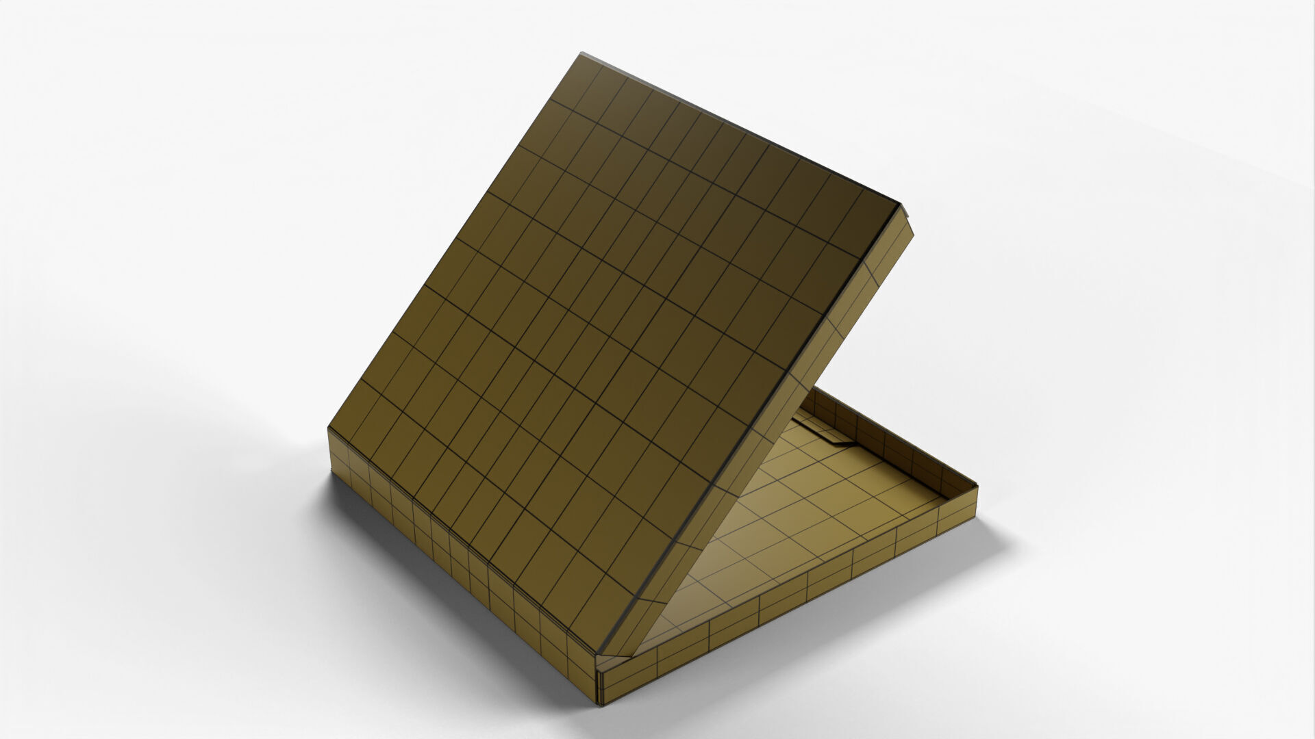 8 inch Kraft Paper Open Pizza Box 3D model_20