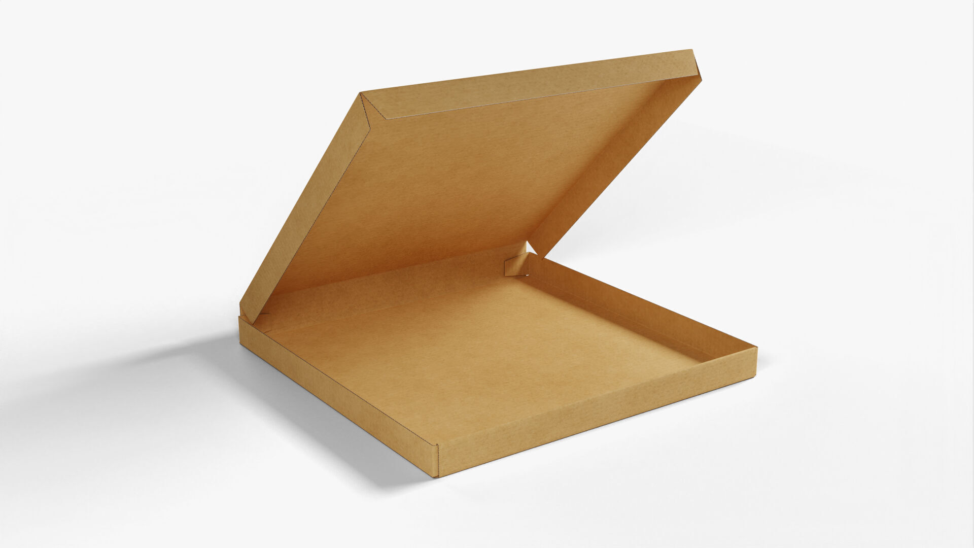 8 inch Kraft Paper Open Pizza Box 3D model_3