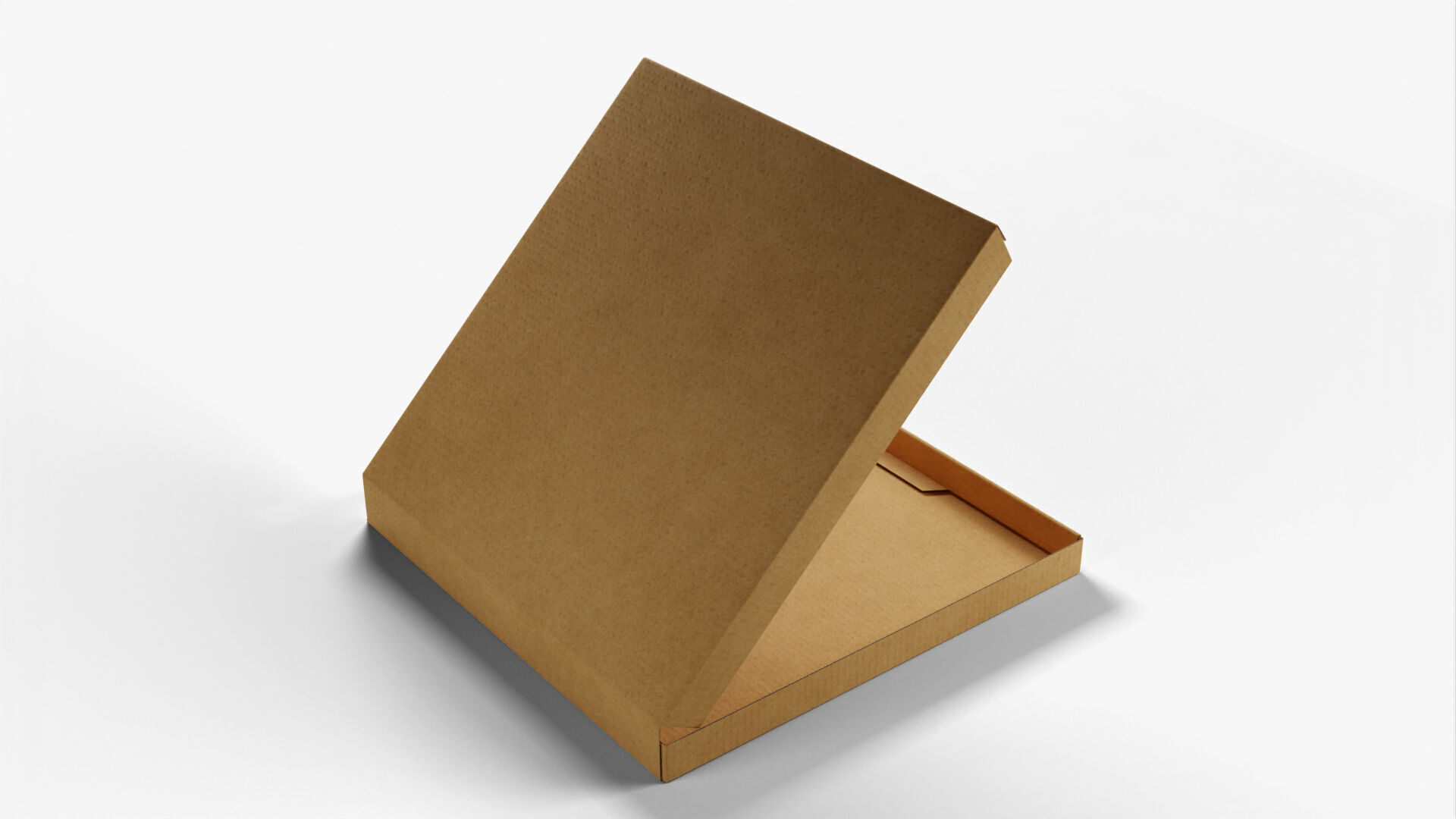 8 inch Kraft Paper Open Pizza Box 3D model_6