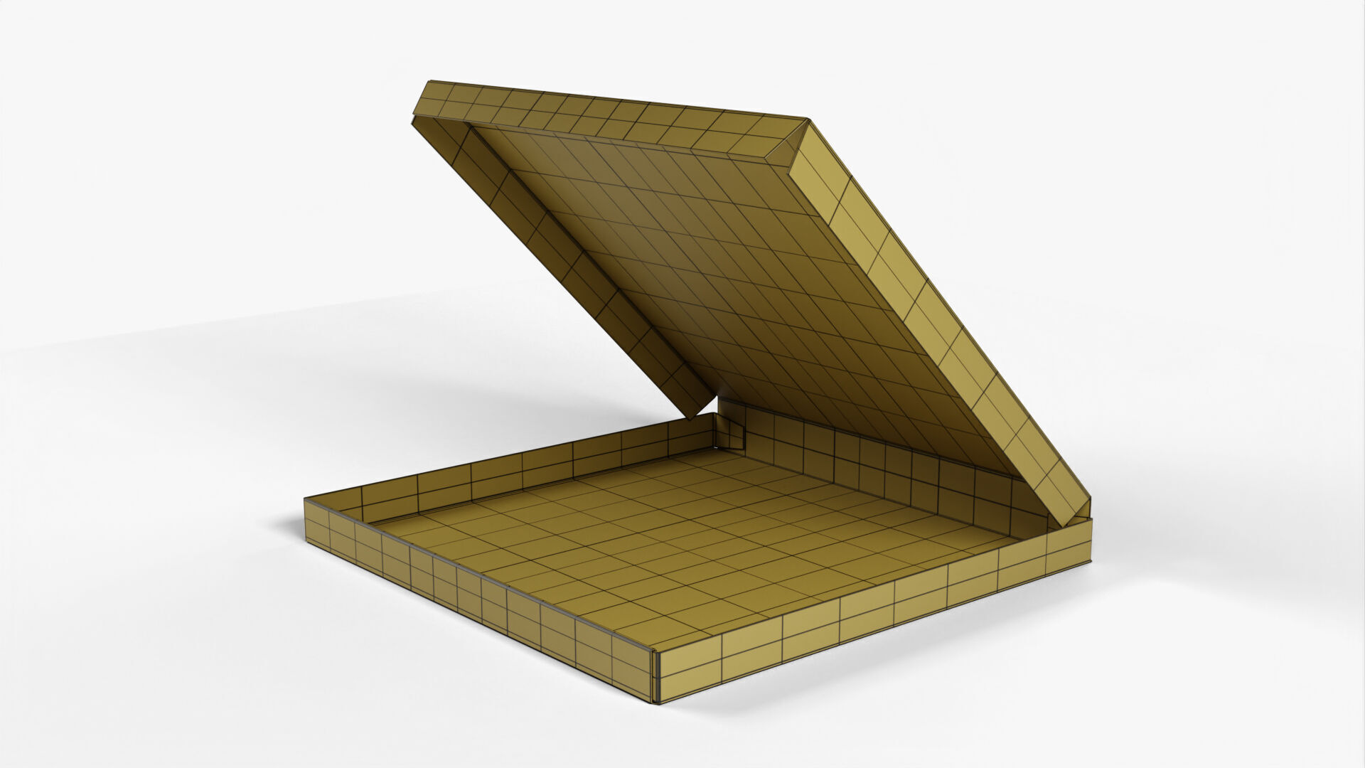 8 inch Kraft Paper Open Pizza Box 3D model_22