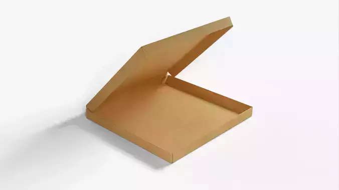 8 inch Kraft Paper Open Pizza Box 3D model