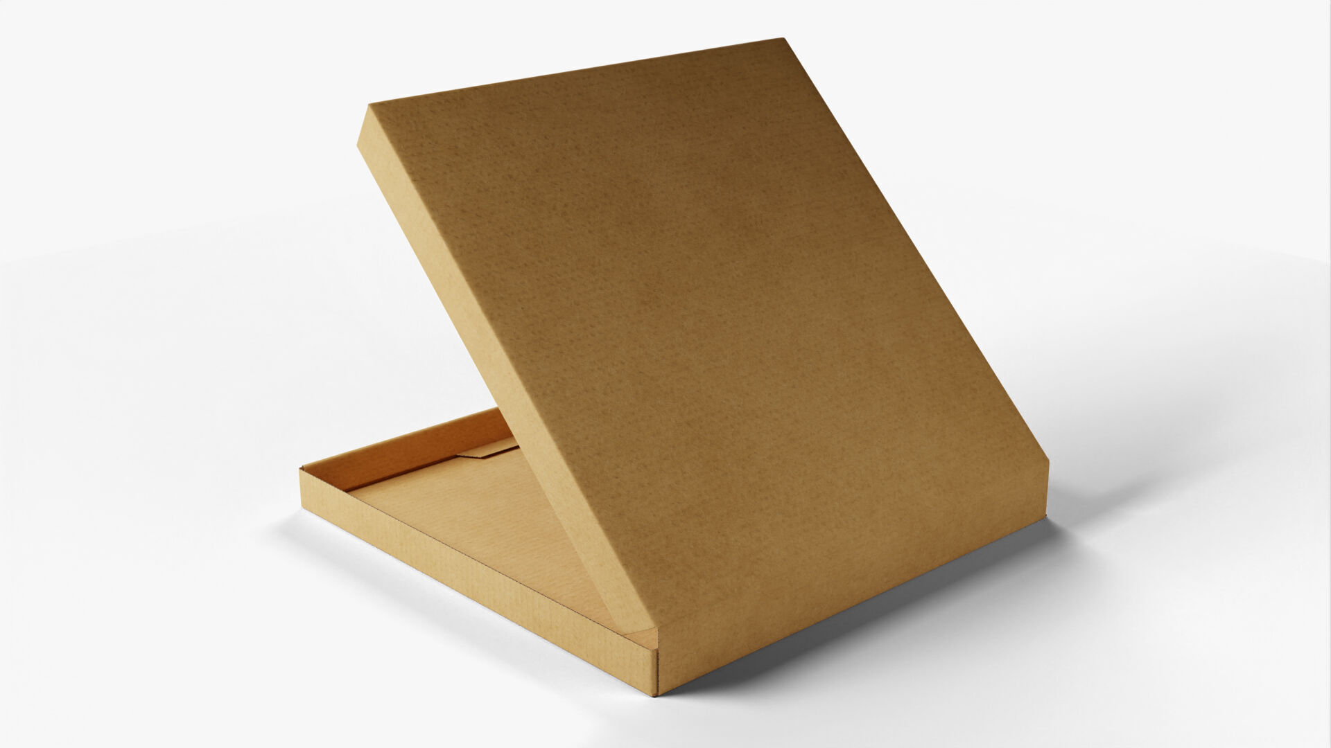 8 inch Kraft Paper Open Pizza Box 3D model_4