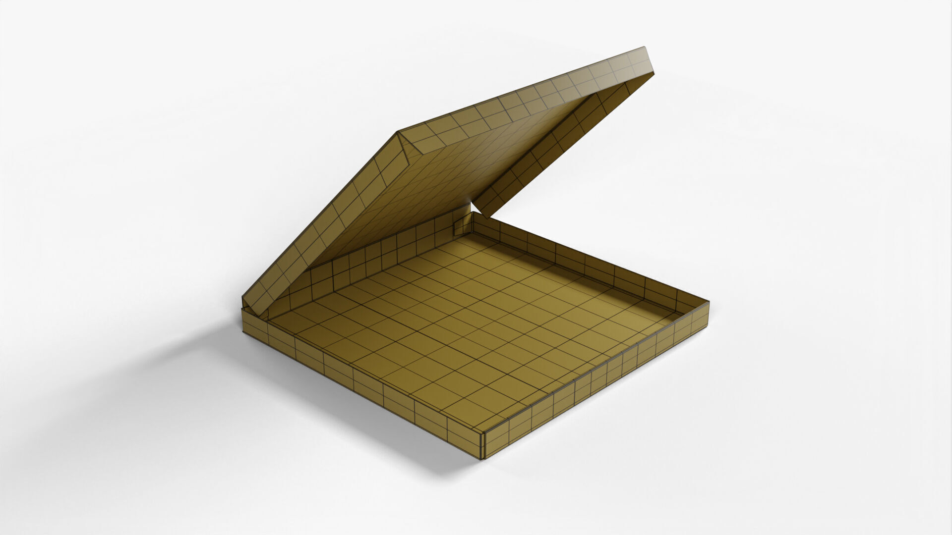 8 inch Kraft Paper Open Pizza Box 3D model_16