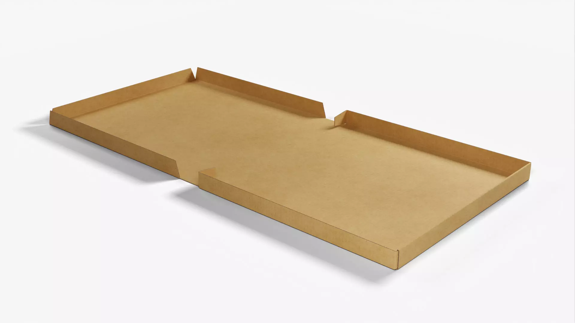 8 inch Kraft Paper Full Open Pizza Box 3D model_0