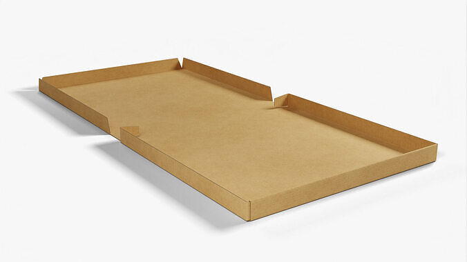 8 inch Kraft Paper Full Open Pizza Box 3D model 2