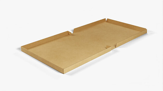 8 inch Kraft Paper Full Open Pizza Box 3D model 4