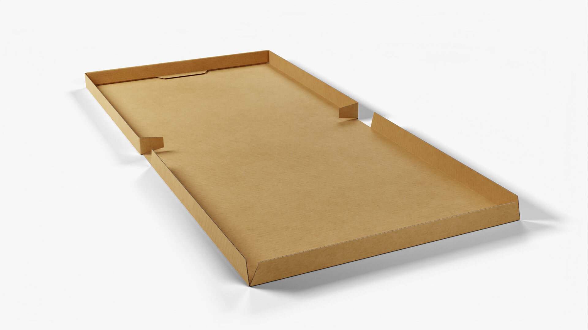 8 inch Kraft Paper Full Open Pizza Box 3D model_4