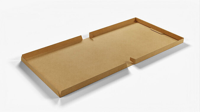 8 inch Kraft Paper Full Open Pizza Box 3D model 5