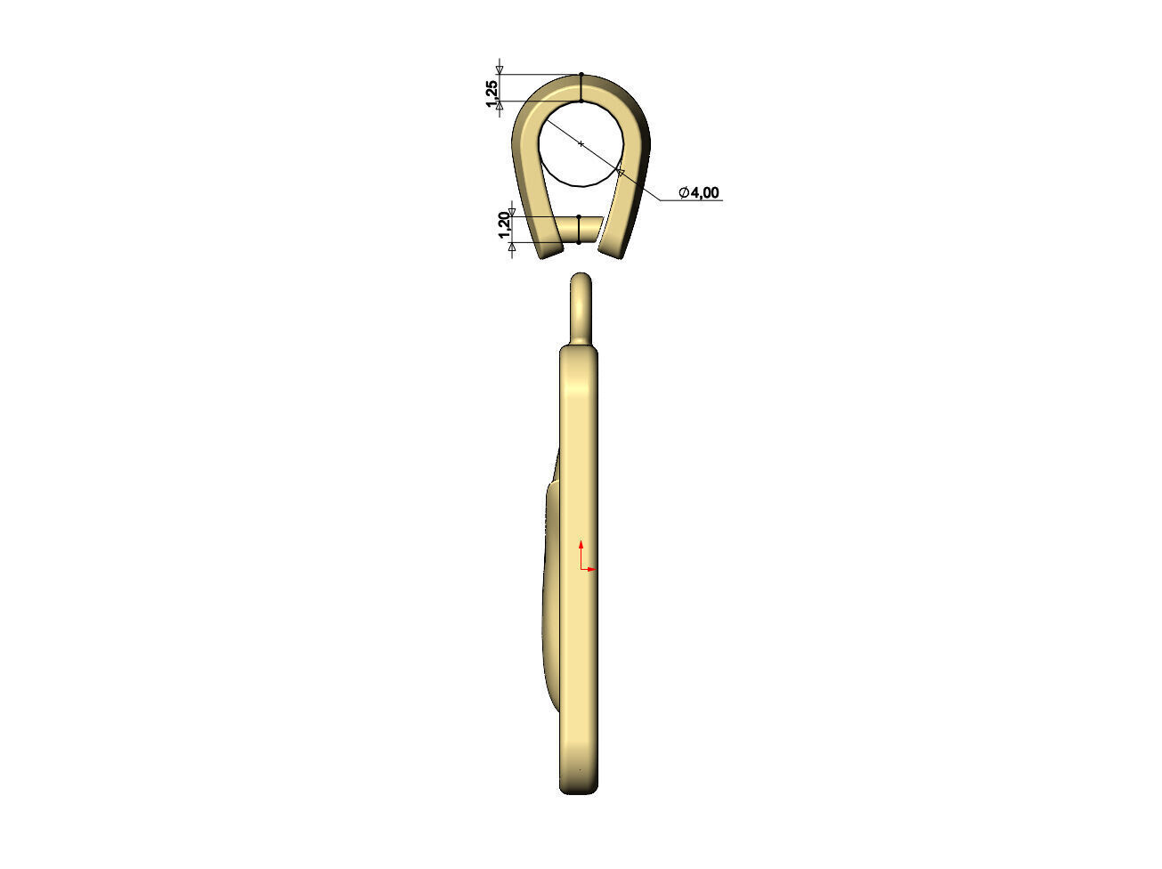 Spiked rectangular shark tooth pendant with bail 3D print model_9