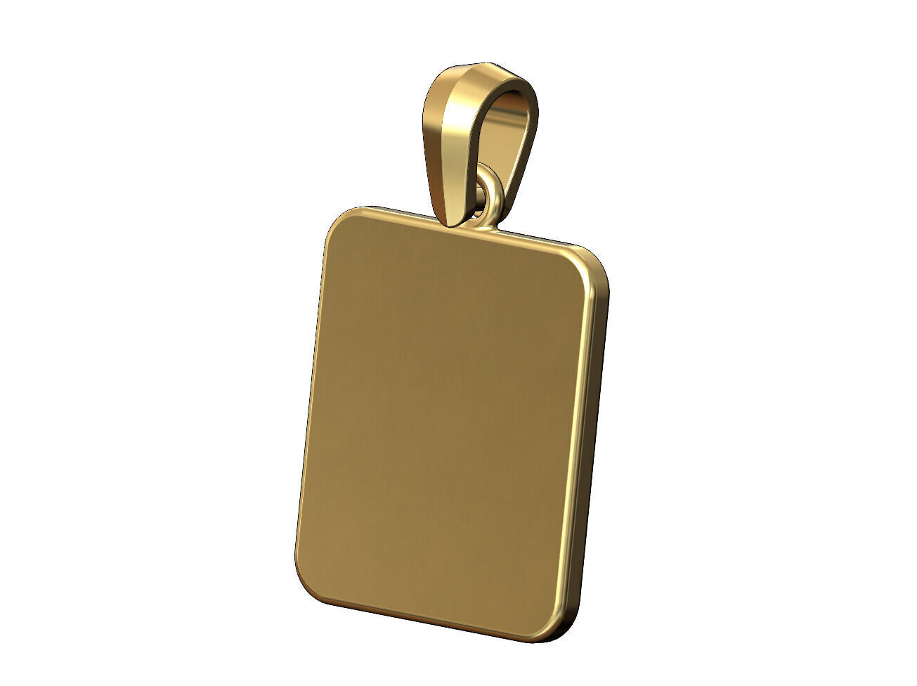 Spiked rectangular shark tooth pendant with bail 3D print model_4