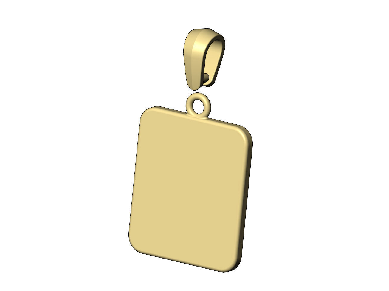 Spiked rectangular shark tooth pendant with bail 3D print model_10