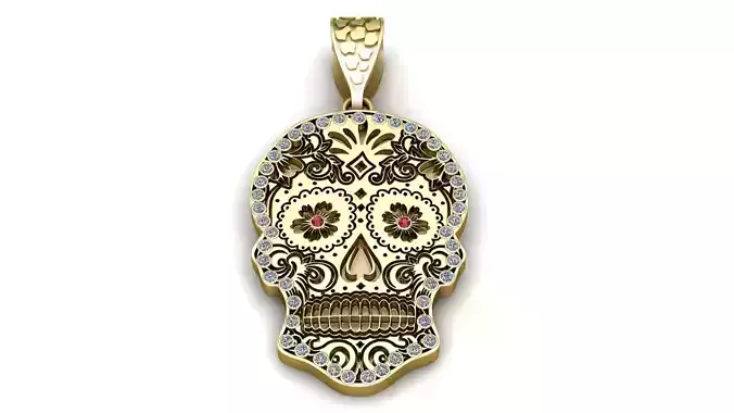 STYLISH SKULL HEAD PENDANT 3D PRINTABLE MODEL