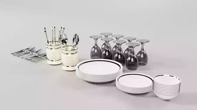 Plates Spoon and Fork set Kitchen CG1