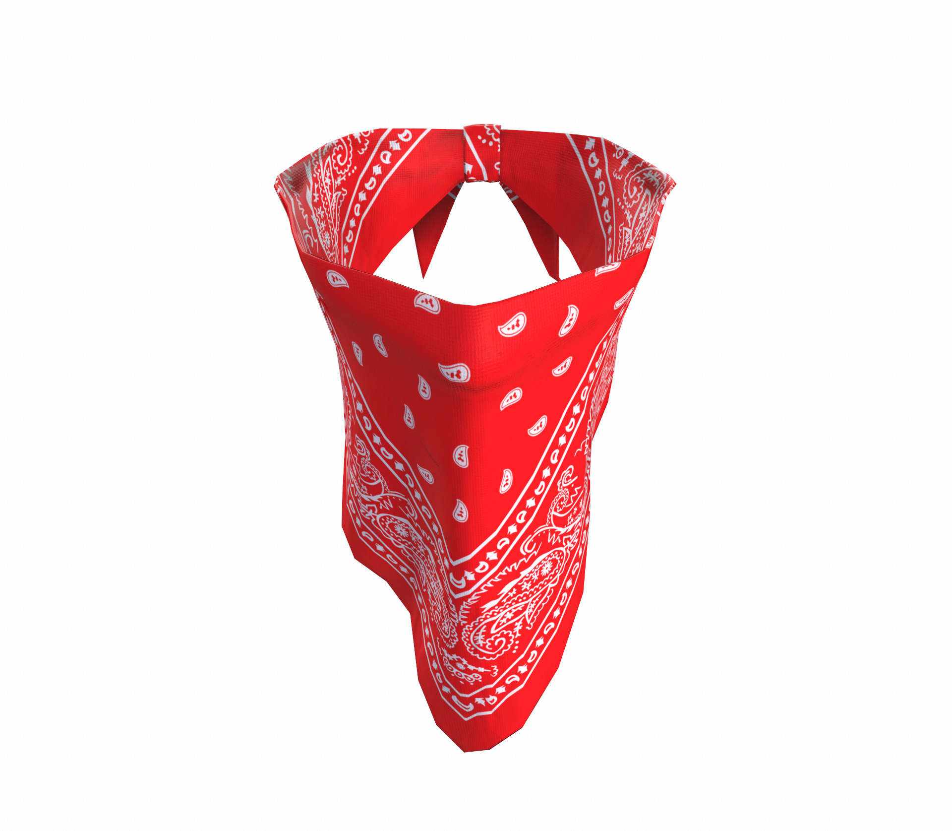 Red bandana game ready Low-poly 3D model_6