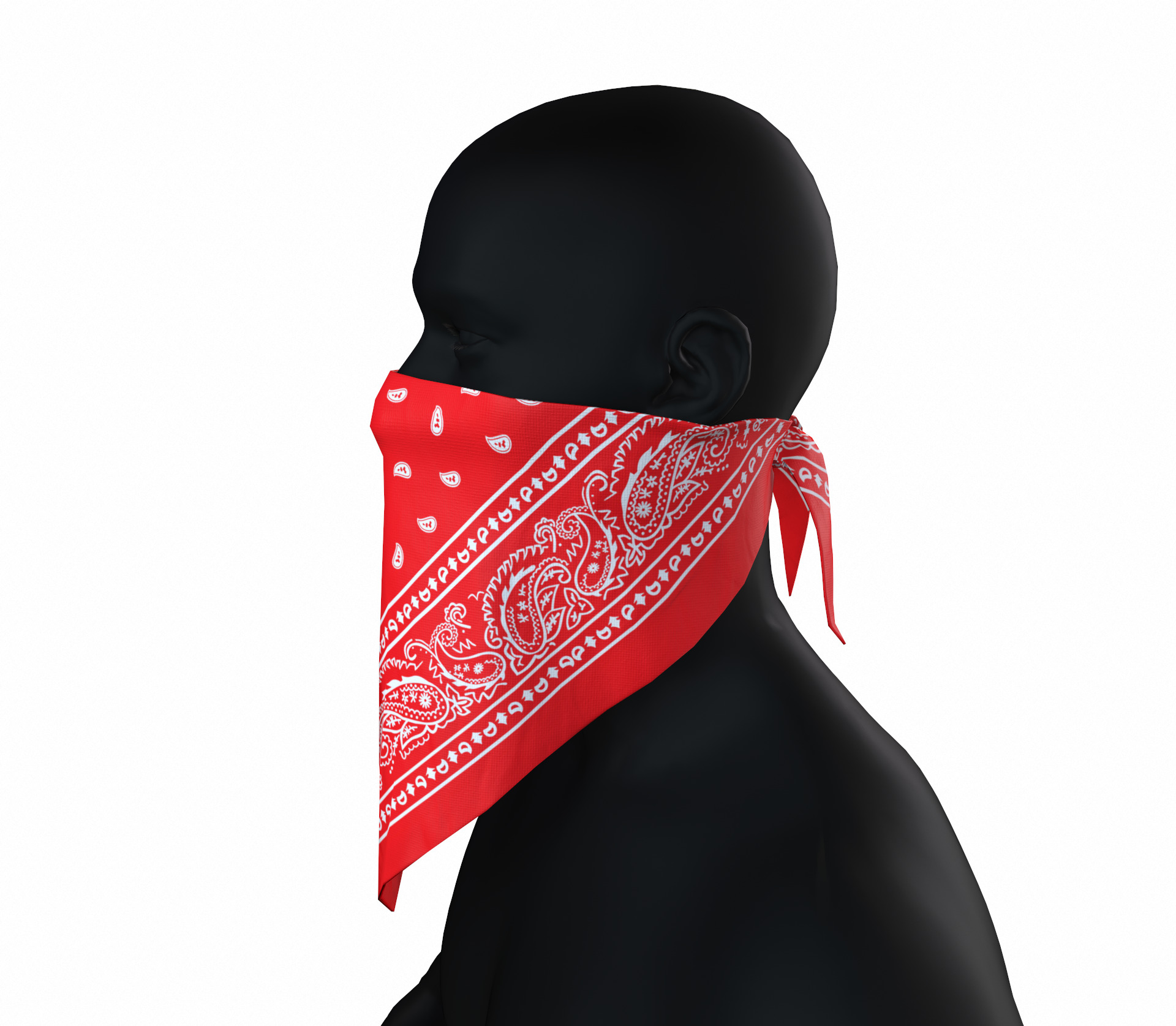 Red bandana game ready Low-poly 3D model_10
