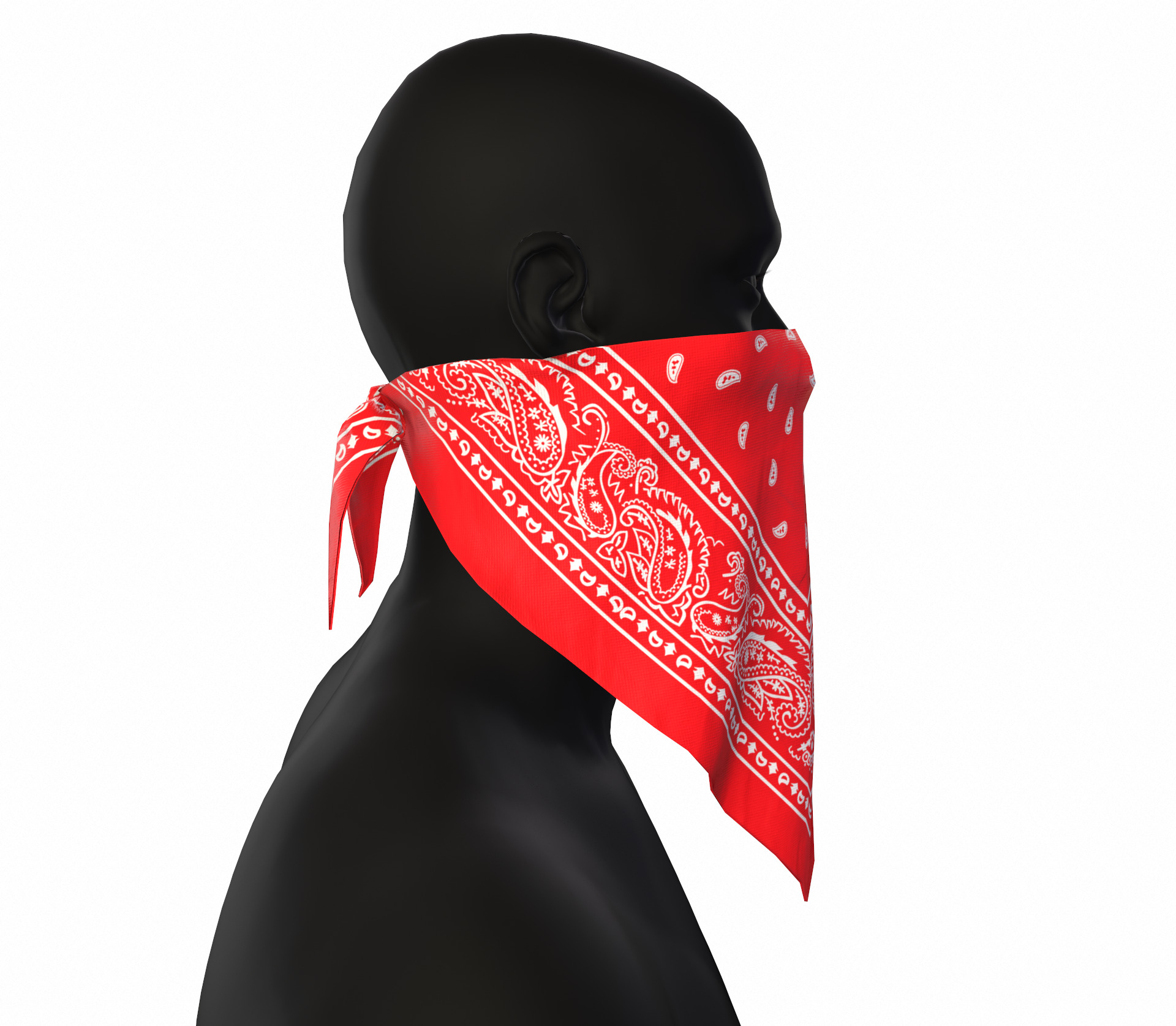 Red bandana game ready Low-poly 3D model_7