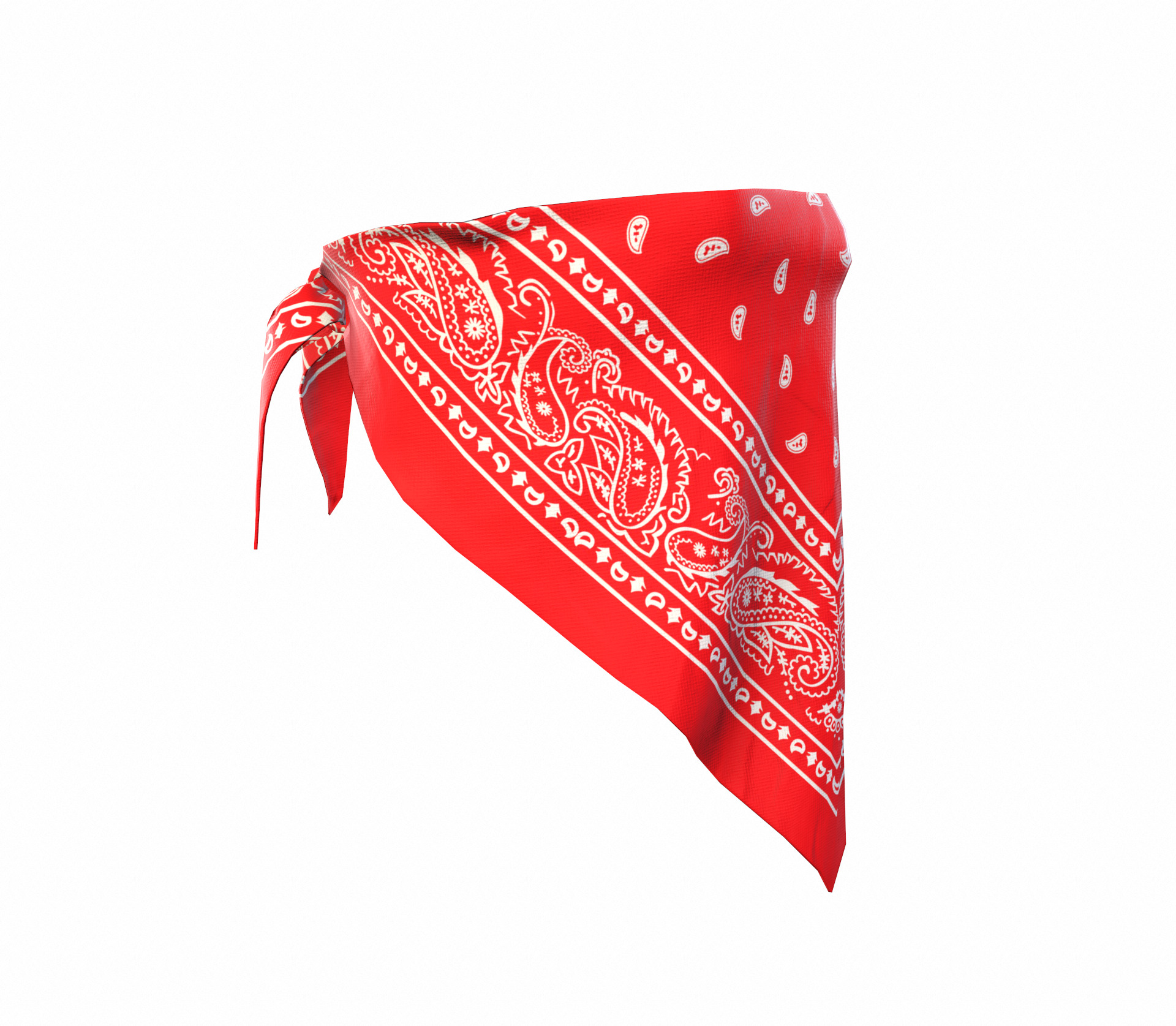 Red bandana game ready Low-poly 3D model_3