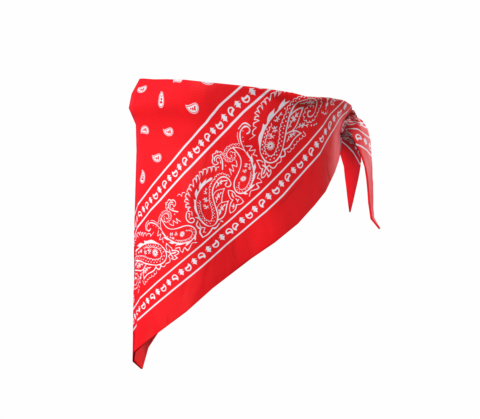 Red bandana game ready Low-poly 3D model_5