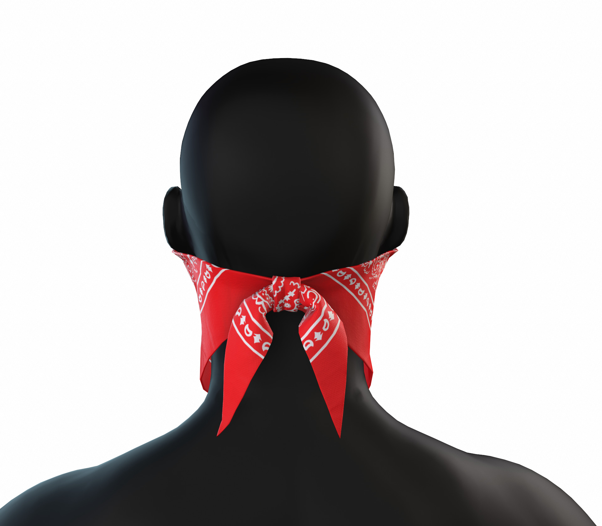 Red bandana game ready Low-poly 3D model_9