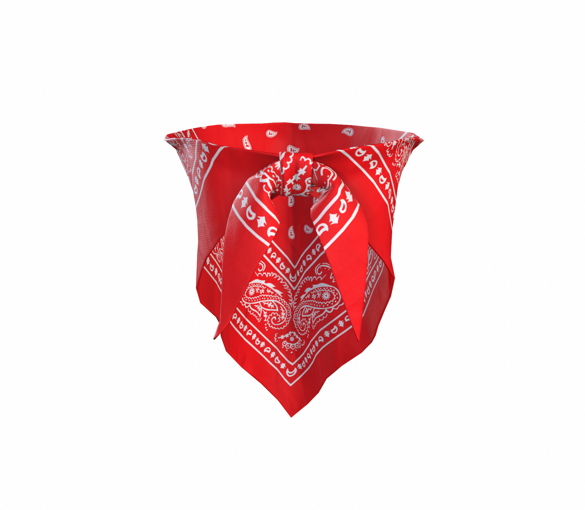 Red bandana game ready Low-poly 3D model_4