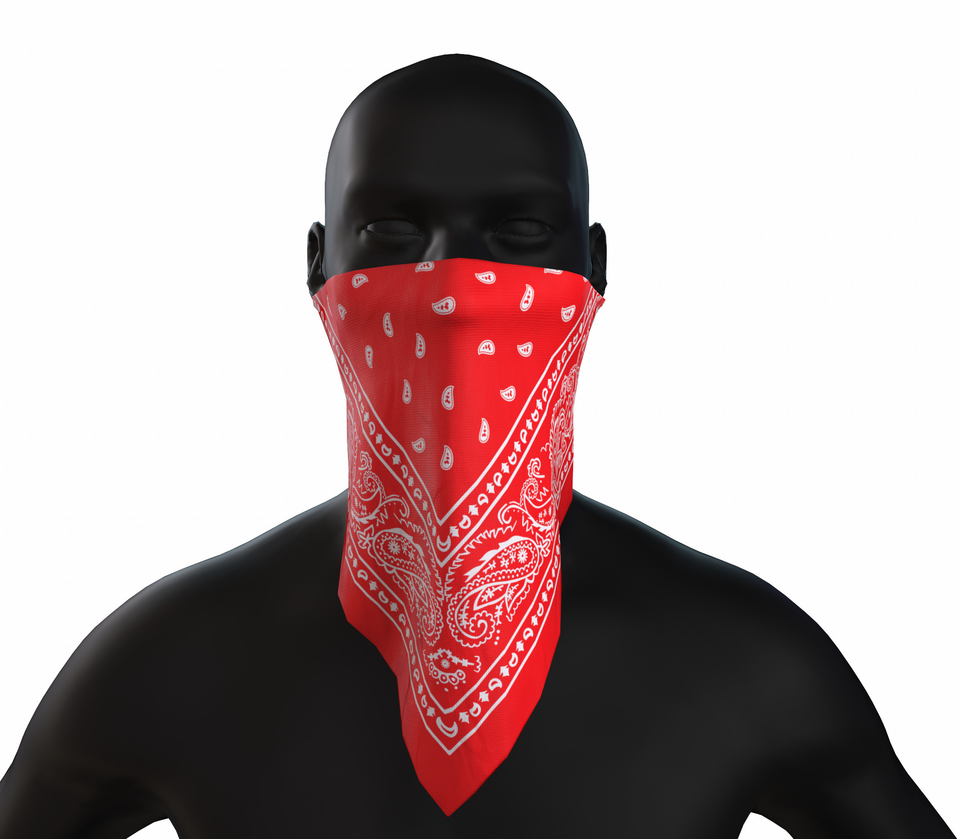 Red bandana game ready Low-poly 3D model_2