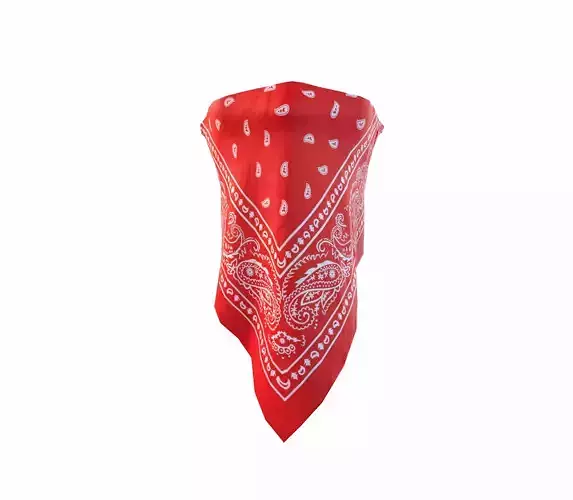 Red bandana game ready Low-poly 3D model