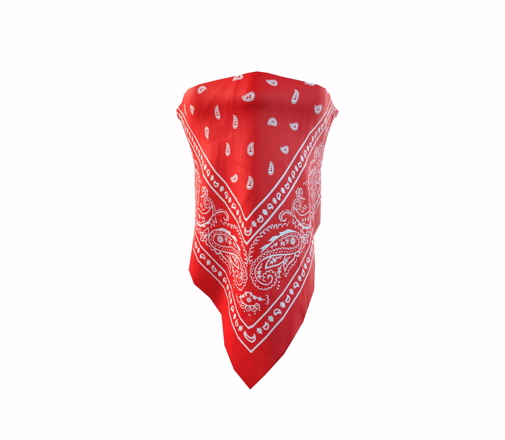 Red bandana game ready Low-poly 3D model_0